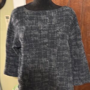 Eileen fisher Black and Gray Textured Top